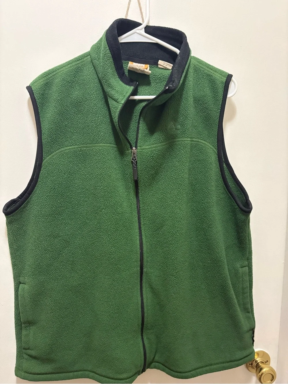 Timberland Green Fleece Zip Vest with Black Trim